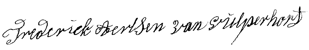 Handtekening Frederick Aertsen van Vulperhorst